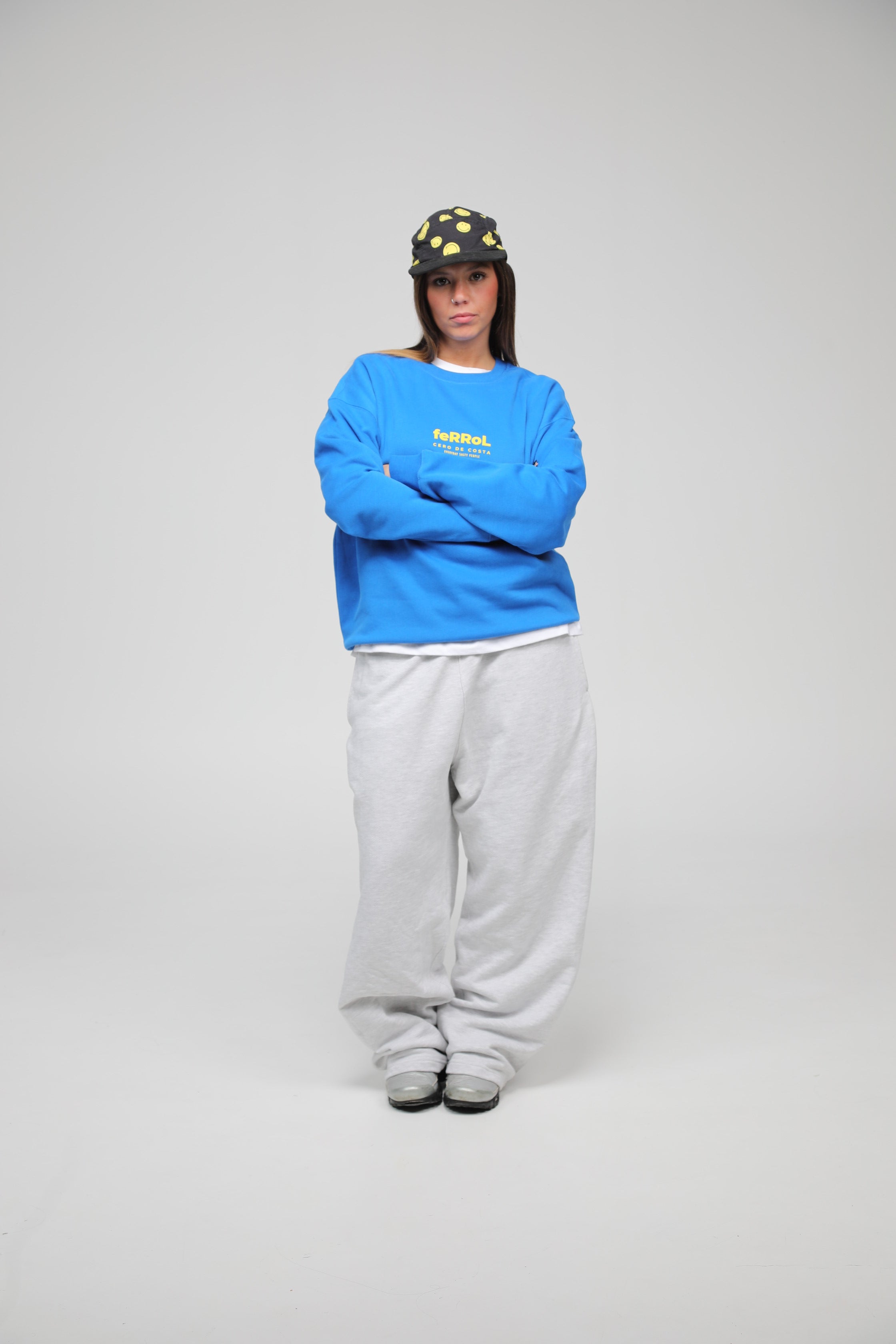 SUDADERA FERROL AZUL/AMARILLO